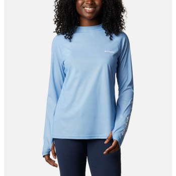 Columbia Sweater Dames, PFG Tidal Deflector Zero Mock Long Sleeve Azuurblauw Blauw, 02AFSTYLM